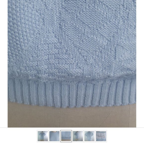 Vintage Blouson Ribbed Blouse by Tradition Sears Blue Women Top Sz Small - Picture 3 of 6